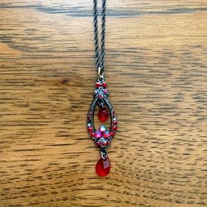 Black and red pendant necklace